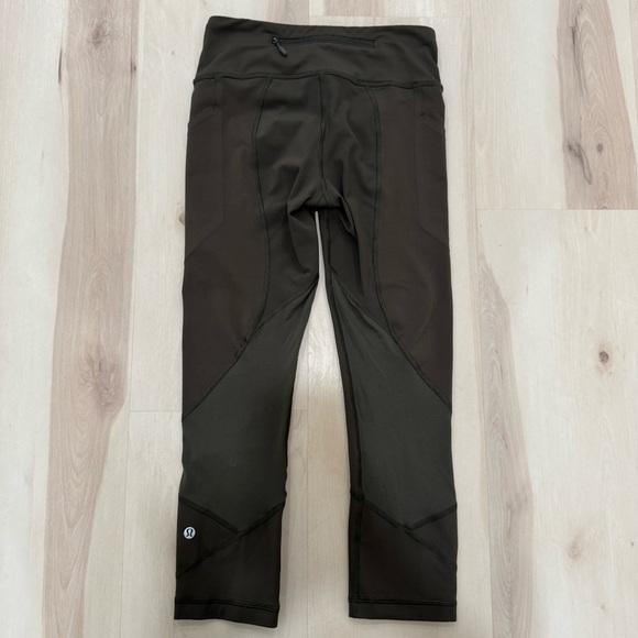 Lululemon Pace Rival Crop *22" Dark Olive Leggings Women's 4 Workout athletic - Picture 14 of 16